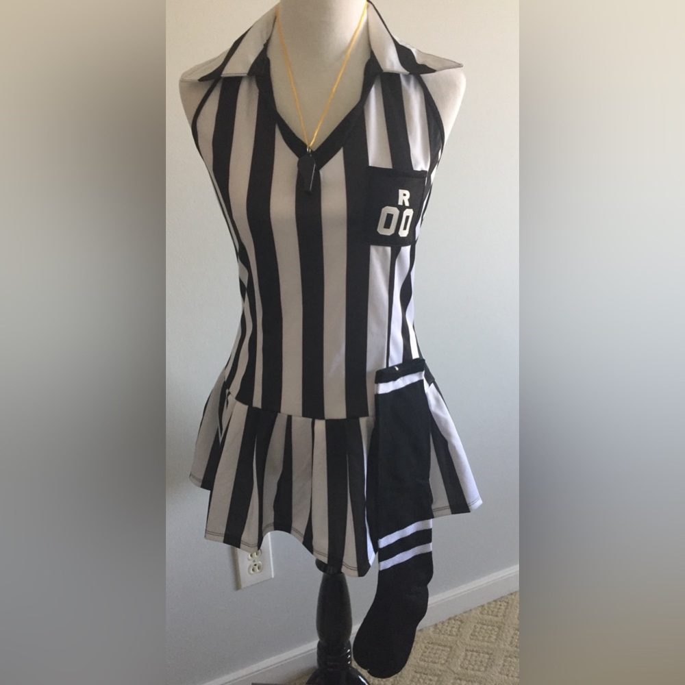Halloween Costume; W Sexy Referee with accessories (socks, shoes, whistle)